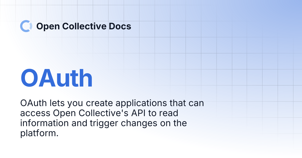 OAuth | Open Collective Docs