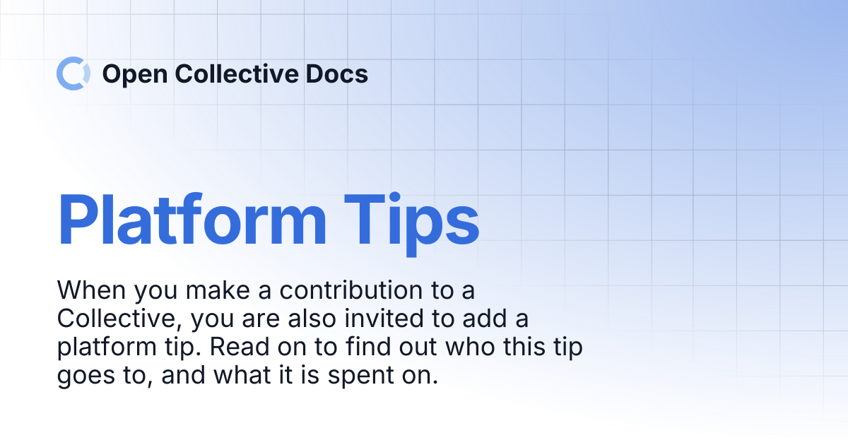 Platform Tips | Open Collective Docs