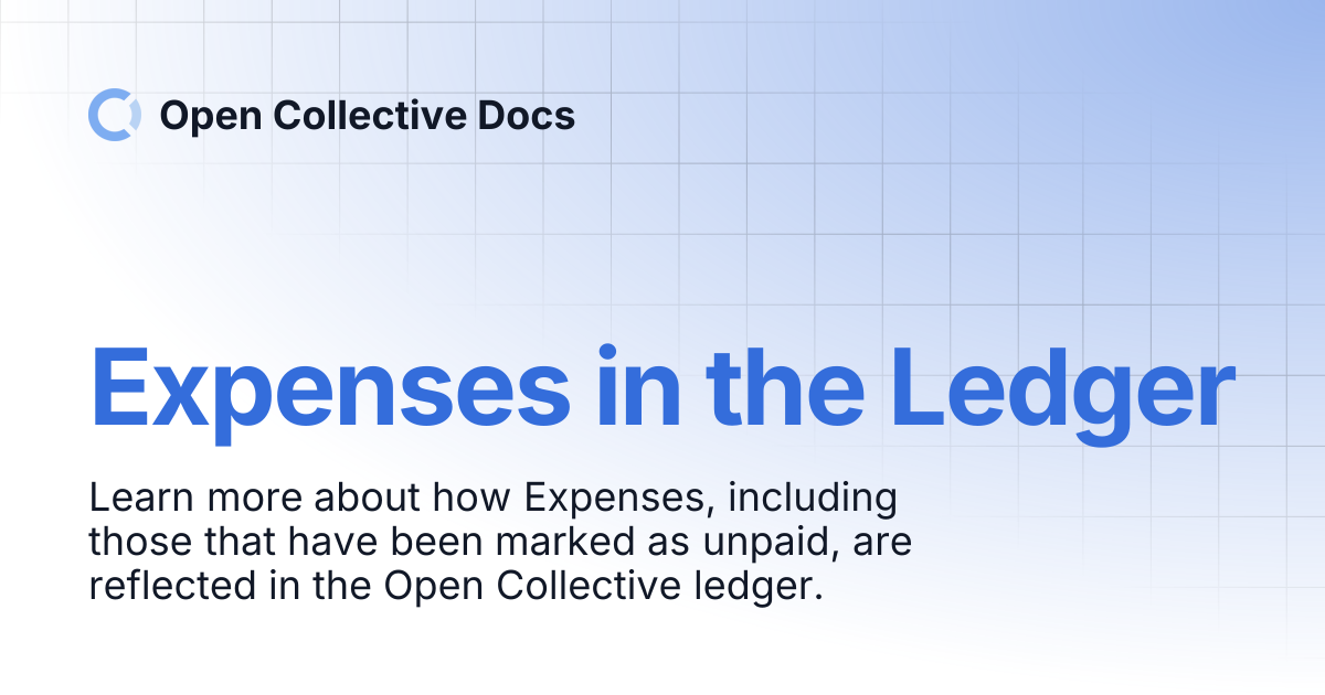 Expenses in the Ledger | Open Collective Docs