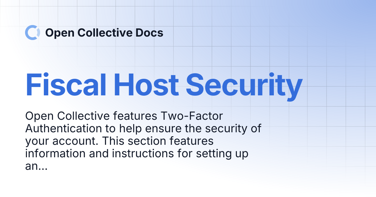 Fiscal Host Security | Open Collective Docs